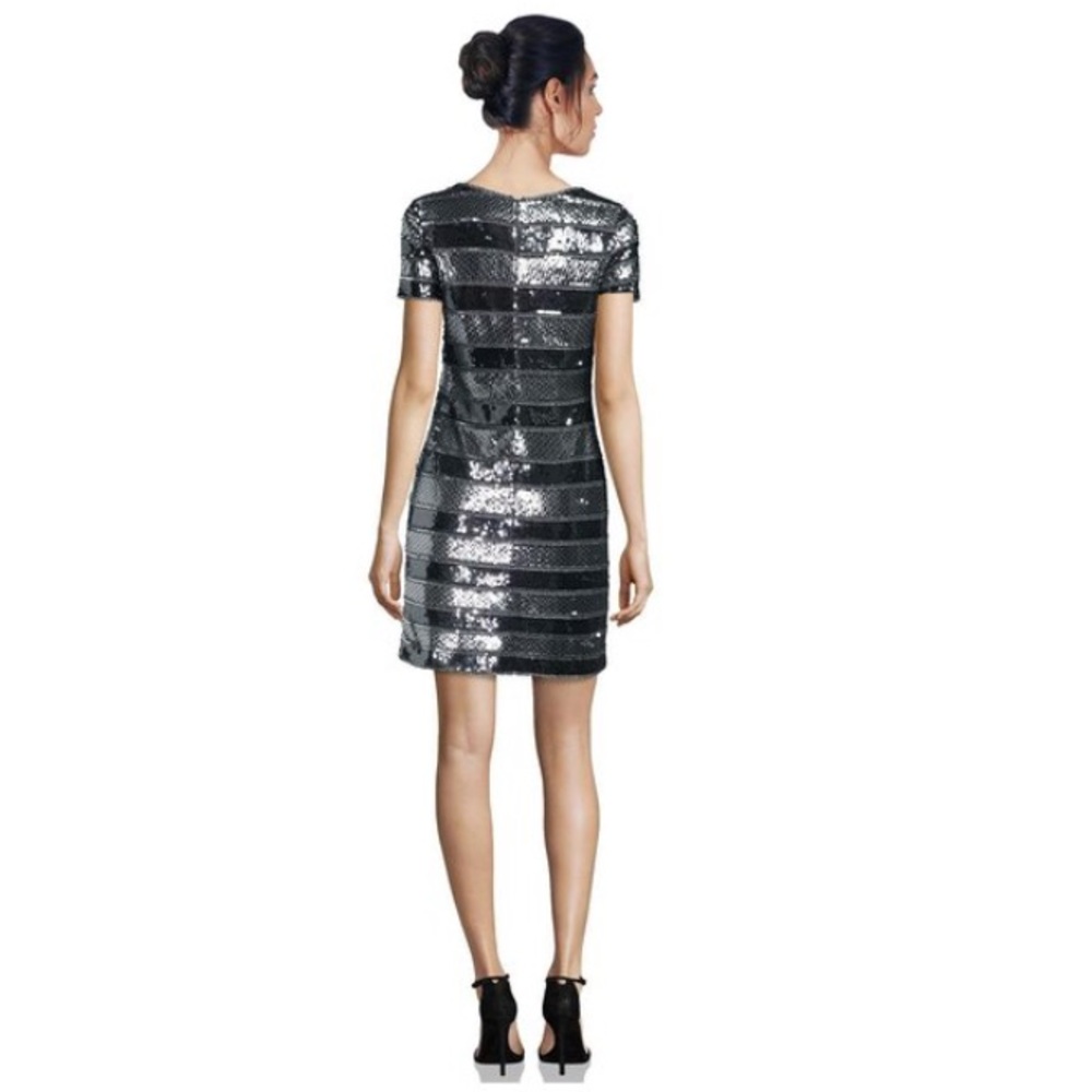 Aidan Mattox Sequin Striped Cocktail Dress - Picture 2 of 5